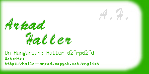 arpad haller business card